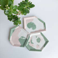 OCHI trinket trays set - pink&green
